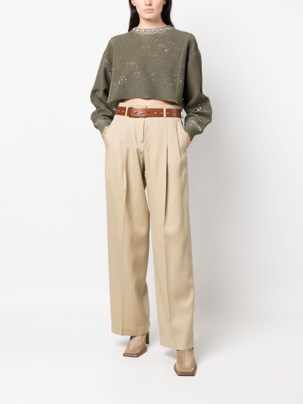 Golden wool trousers