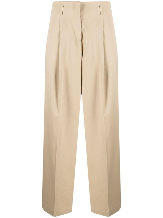 Golden wool trousers