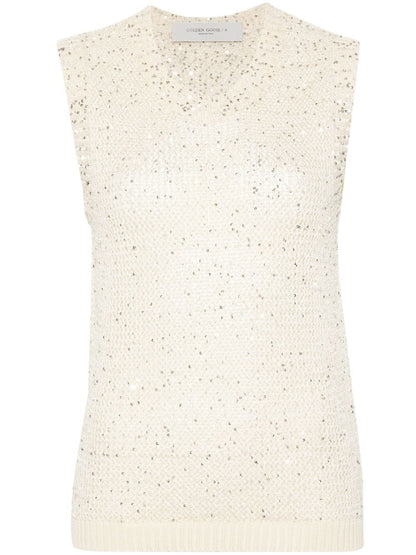 Sequined knitted vest