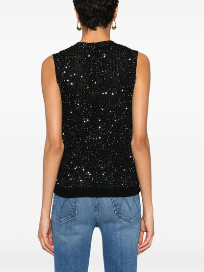 Sequined knitted vest