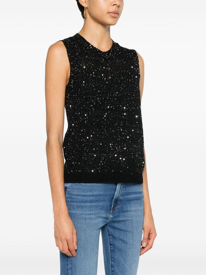 Sequined knitted vest