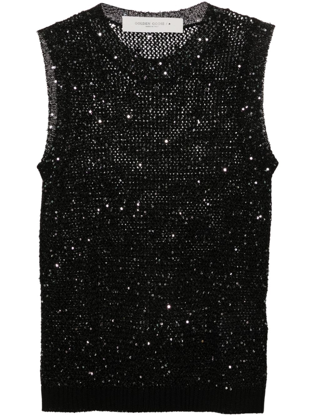 Sequined knitted vest