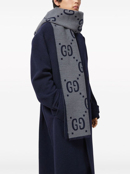 Gg motif wool scarf