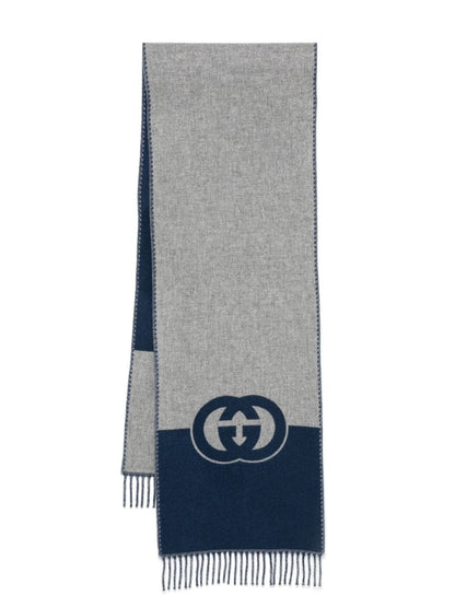 Logo wool scarf