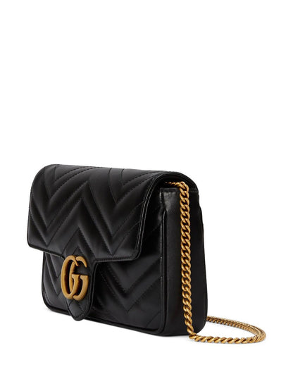 Gg marmont leather mini bag and card case set