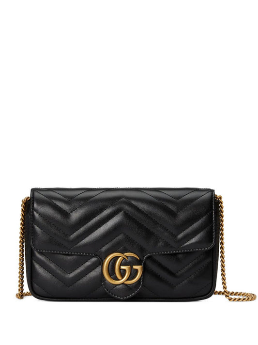 Gg marmont leather mini bag and card case set