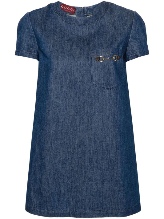 Denim cotton short dress