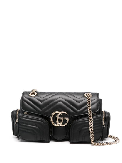 Gg marmont small leather shoulder bag