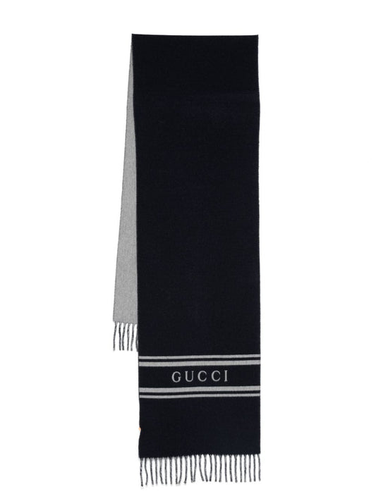 Logo wool scarf