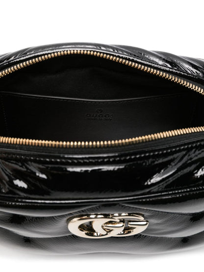 Gg marmont small patent leather shoulder bag