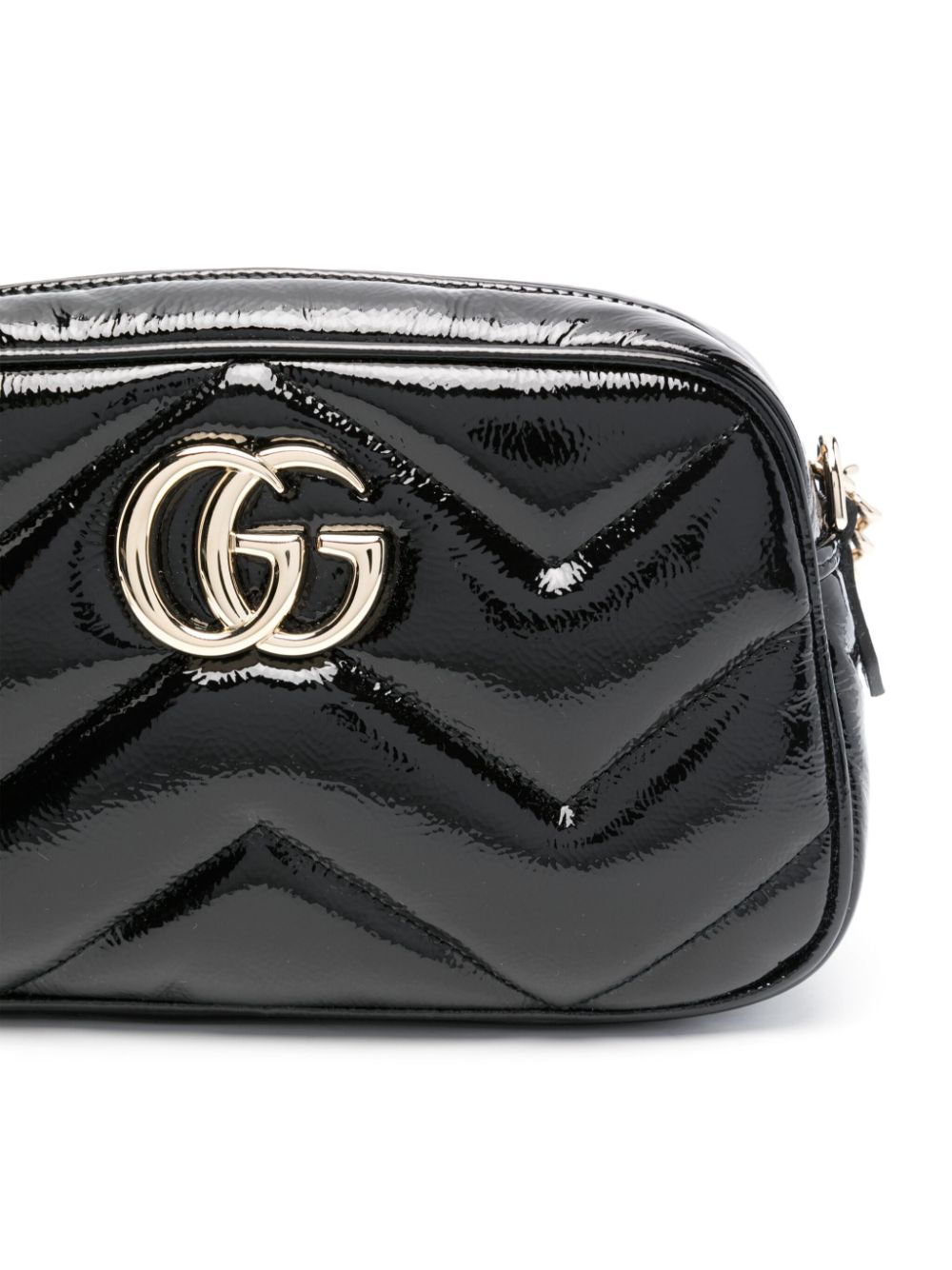 Gg marmont small patent leather shoulder bag