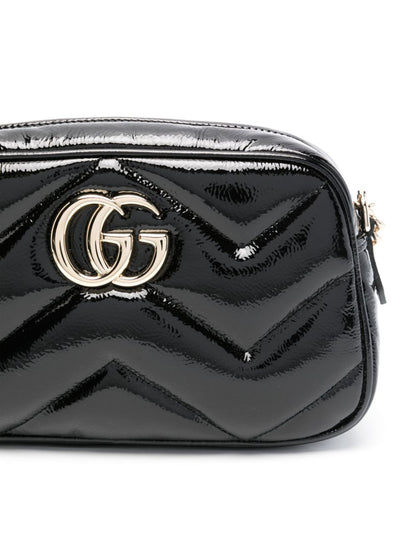 Gg marmont small patent leather shoulder bag