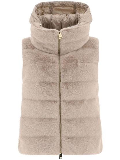 Faux fur down vest