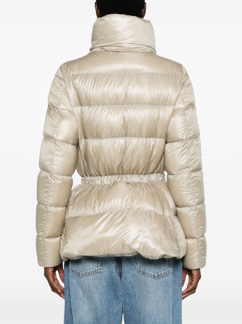 Belted short down jacket