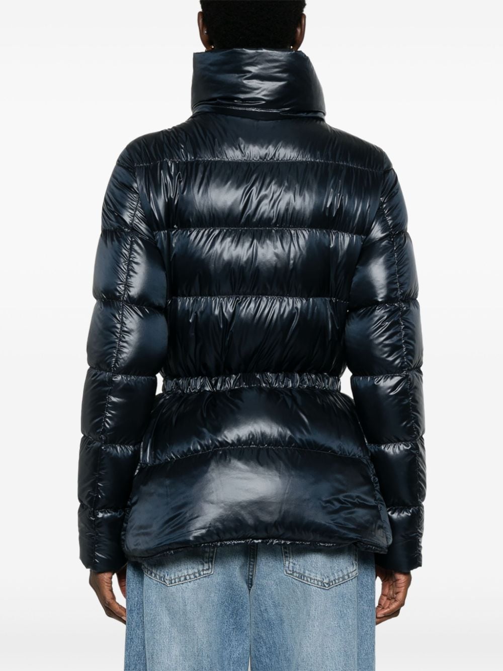 Belted short down jacket