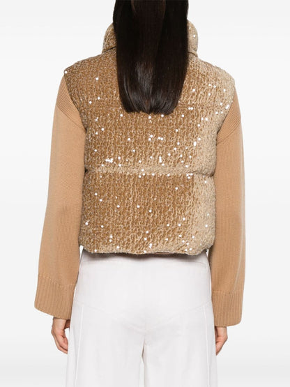 Sequined down vest