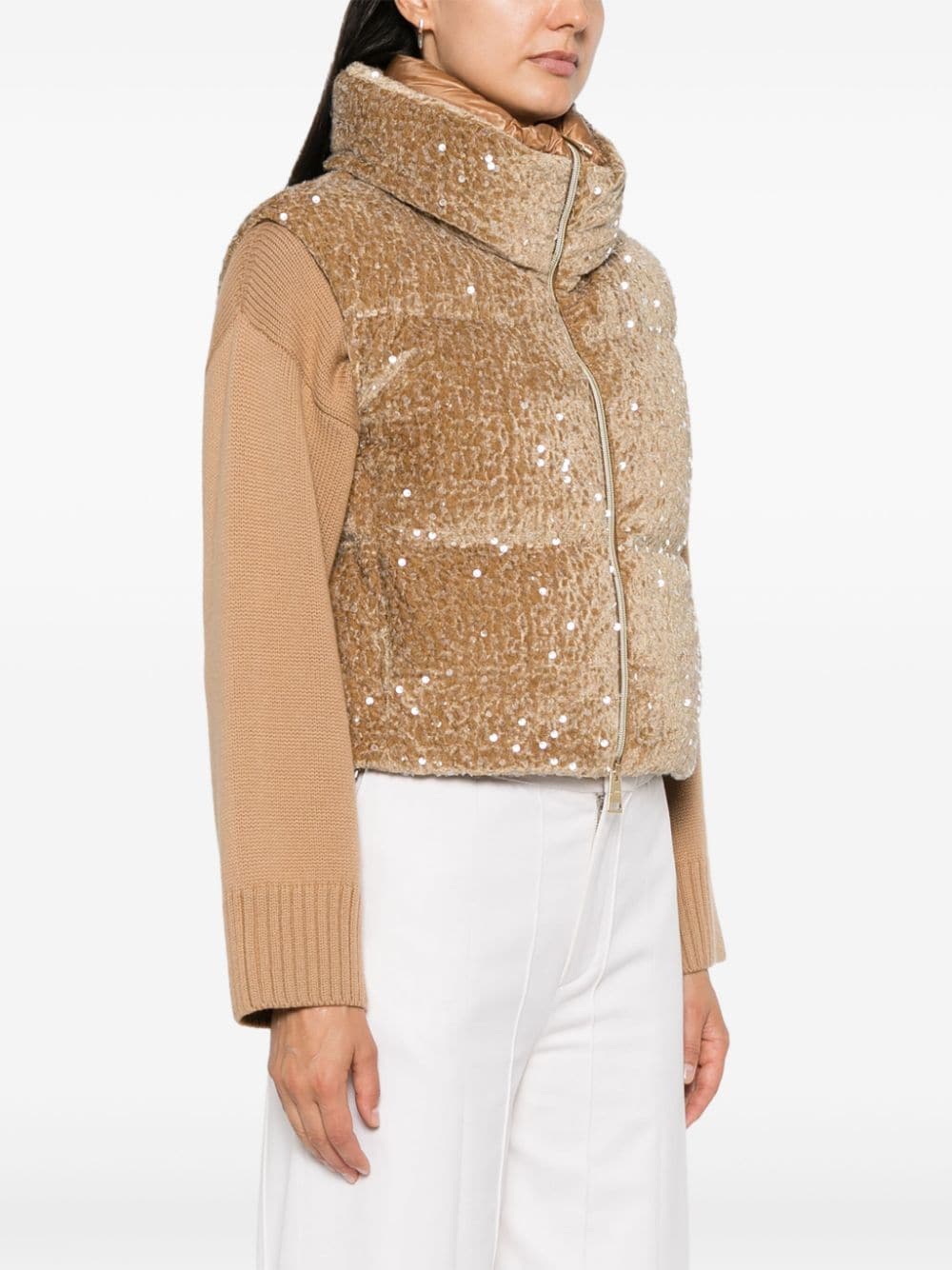 Sequined down vest