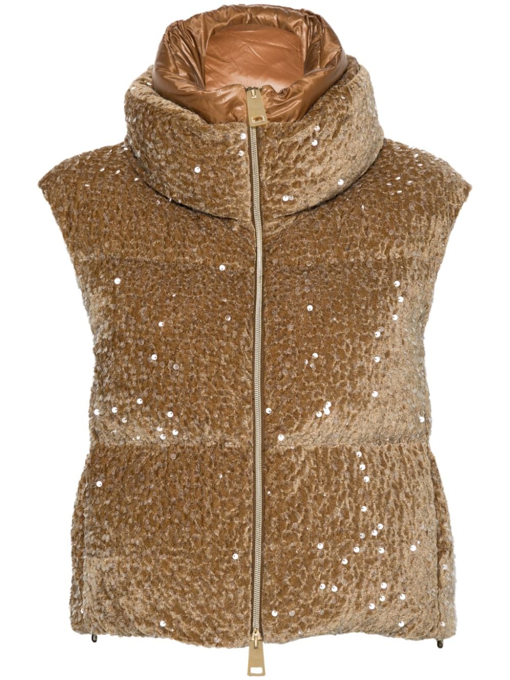 Sequined down vest