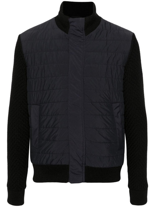 Nylon and wool bomber jacket