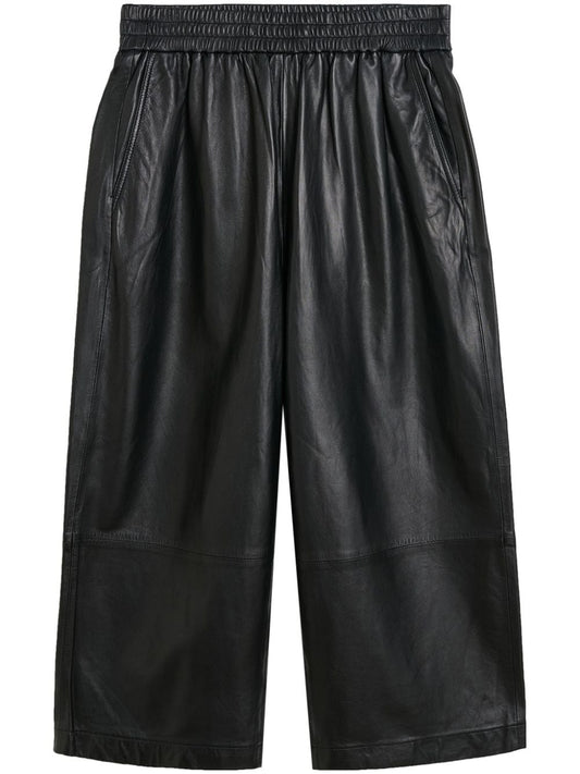 Eagle leather cropped trousers