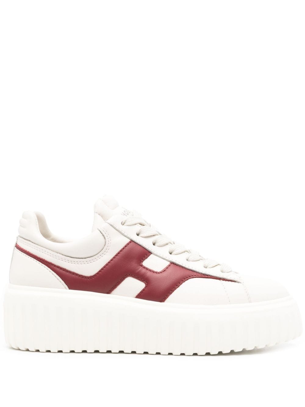 H-striped leather sneakers