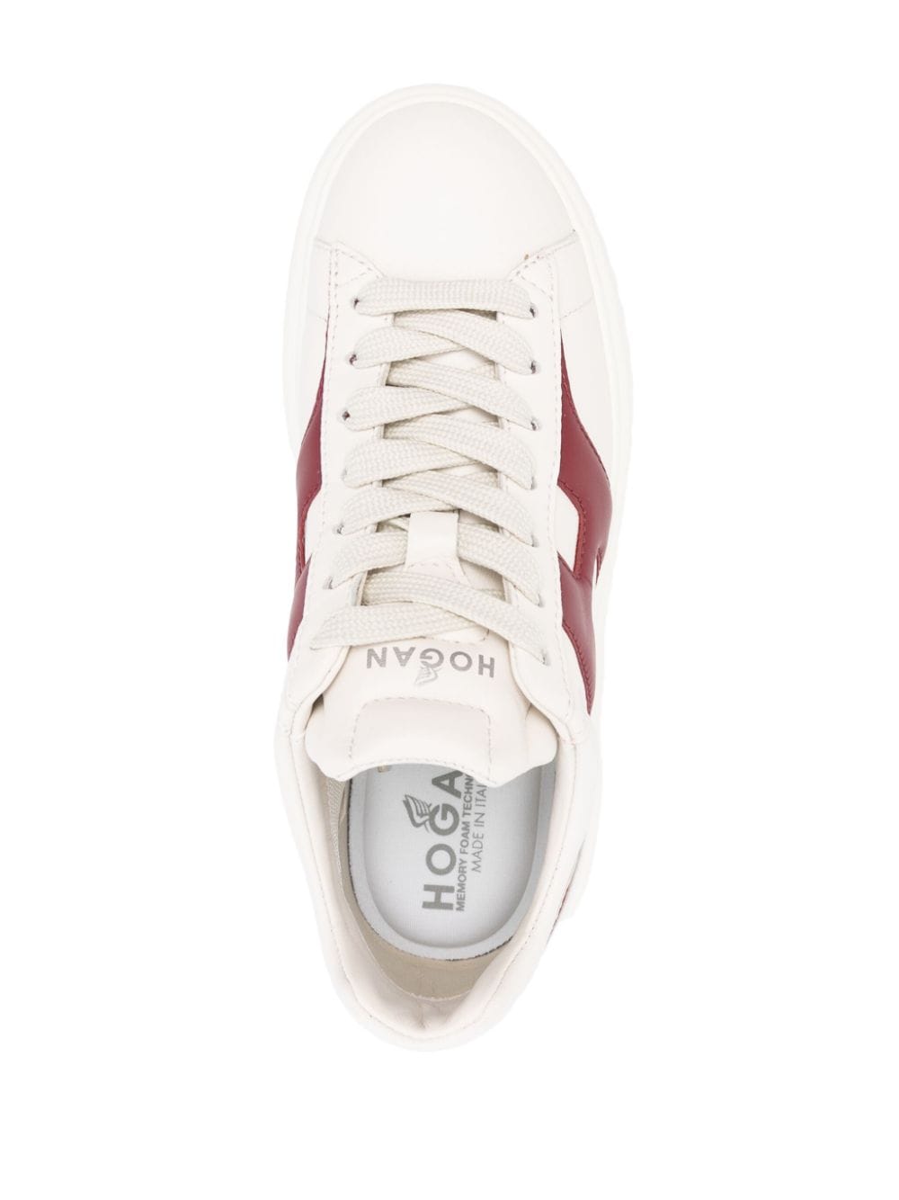 H-striped leather sneakers