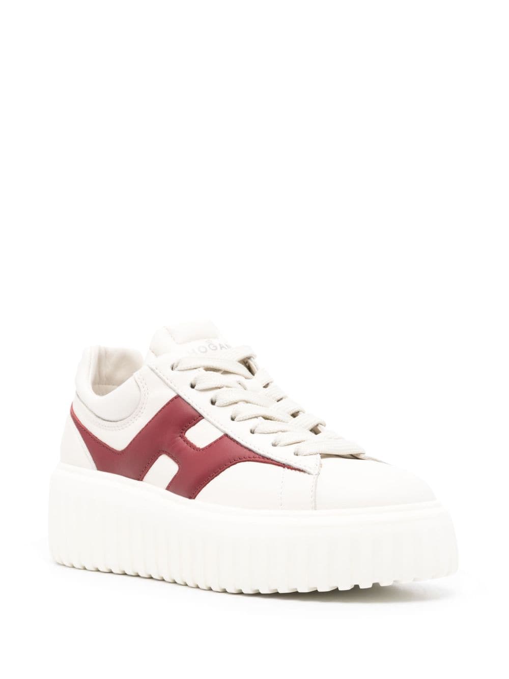 H-striped leather sneakers