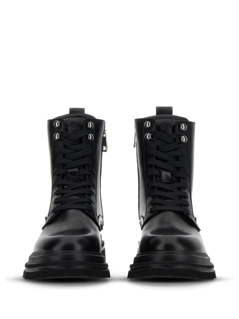 Leather combat boots