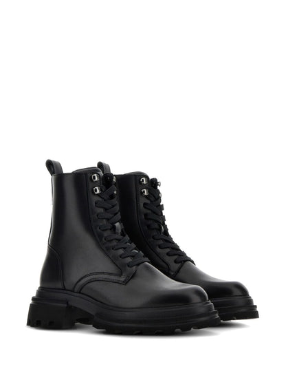 Leather combat boots