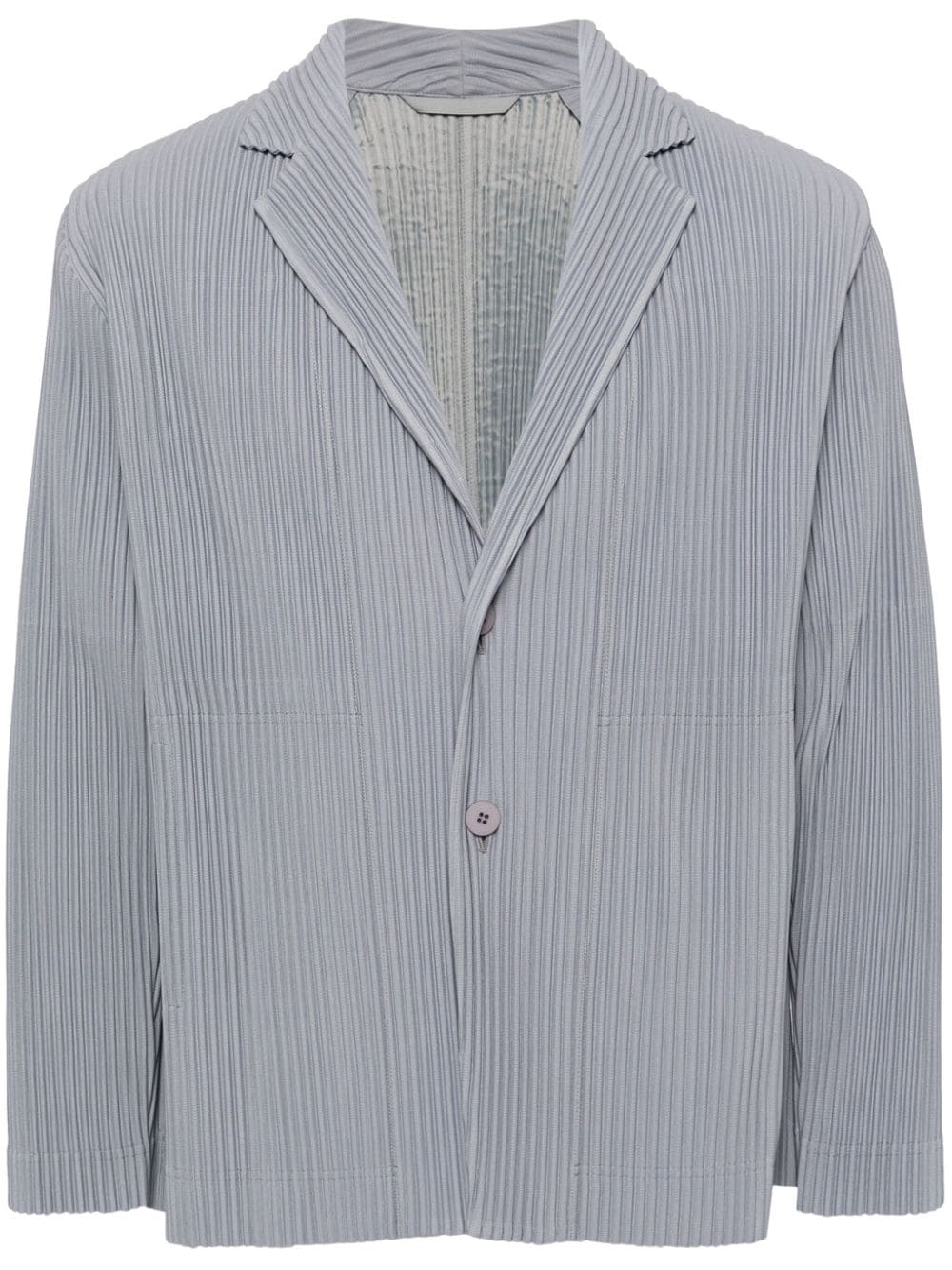 Pleated single-breasted blazer jacket