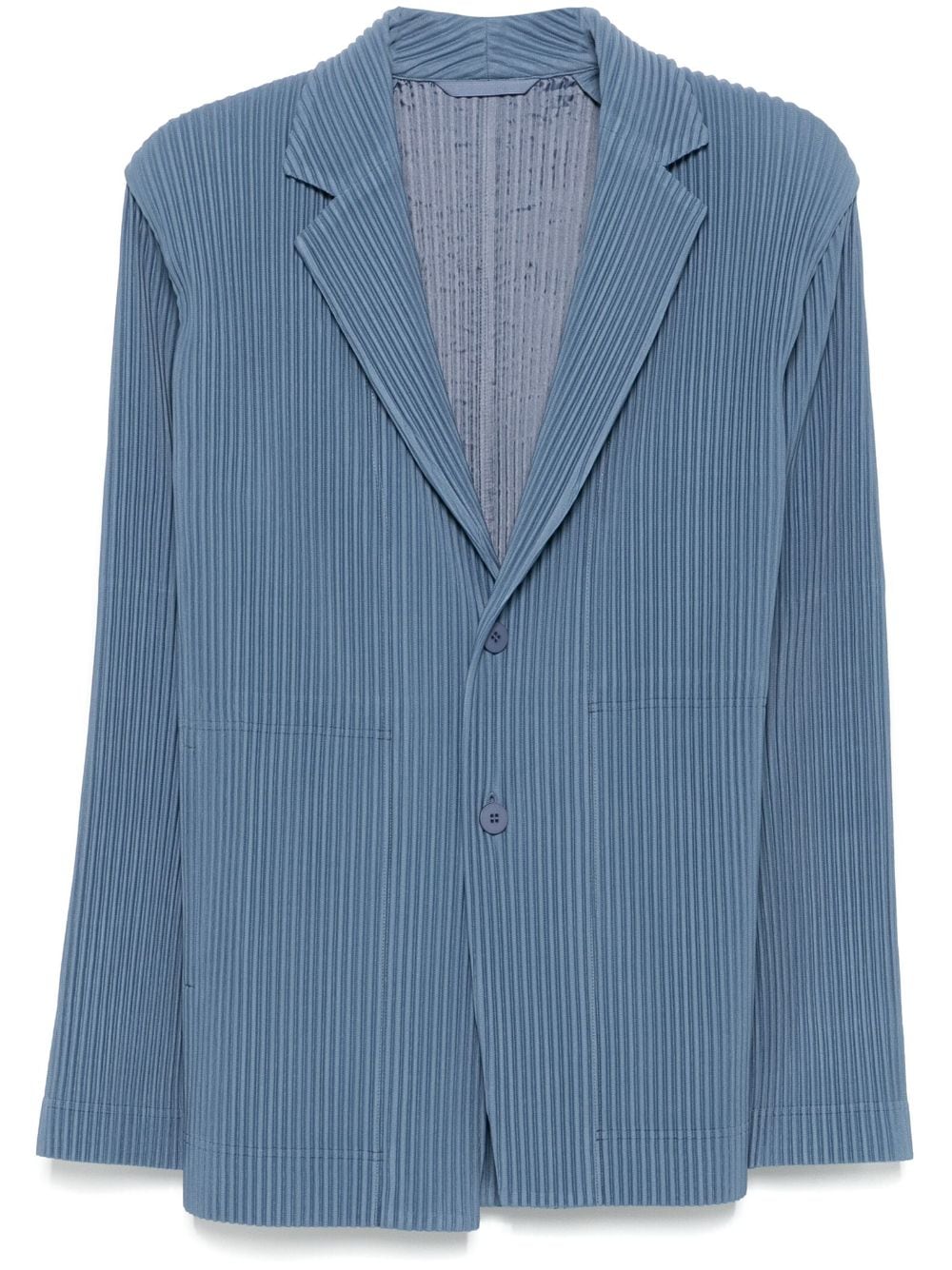 Pleated single-breasted blazer jacket