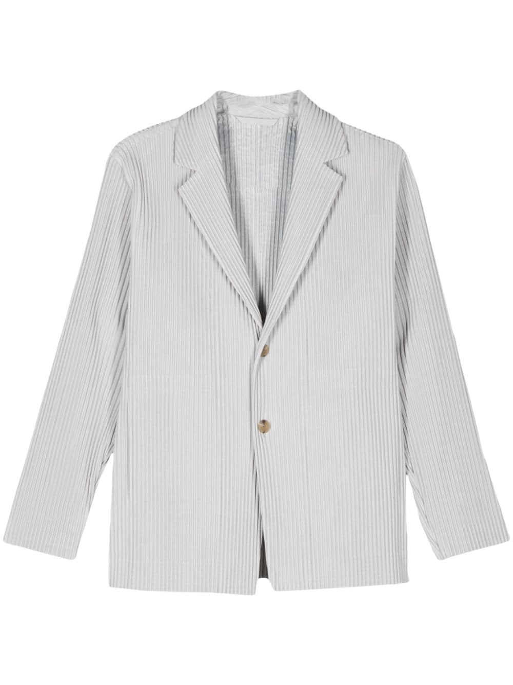 Pleated single-breasted jacket