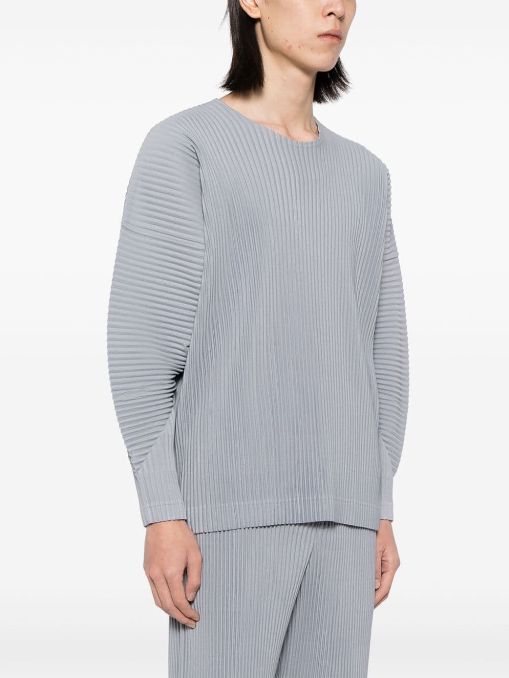 Pleated crewneck top