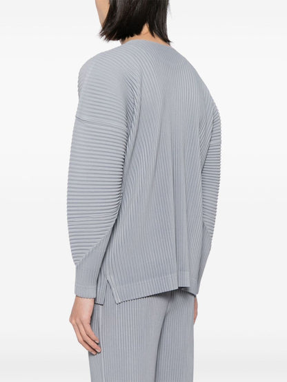 Pleated crewneck top