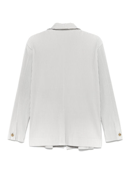 Pleated single-breasted jacket