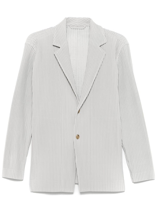 Pleated single-breasted jacket