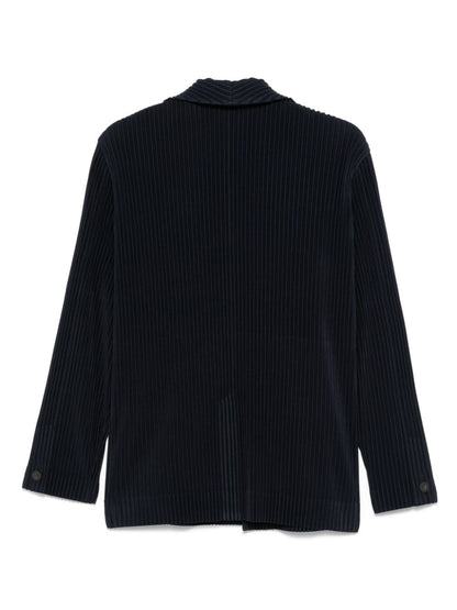 Pleated single-breasted jacket