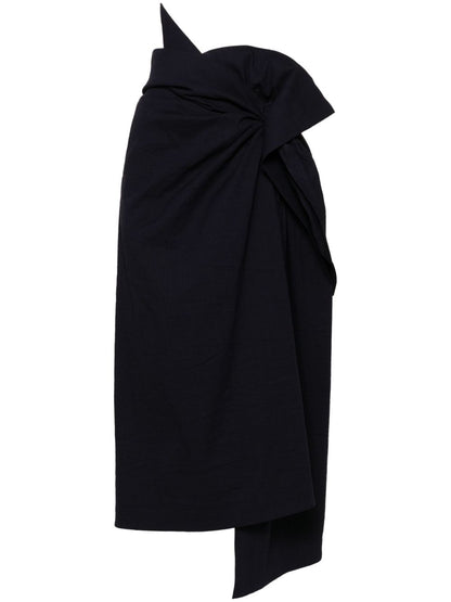 Asymmetric midi skirt