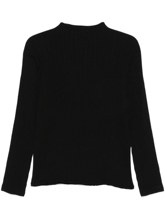 Pleated high-neck top