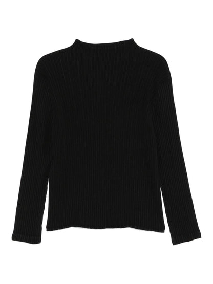 Pleated high-neck top