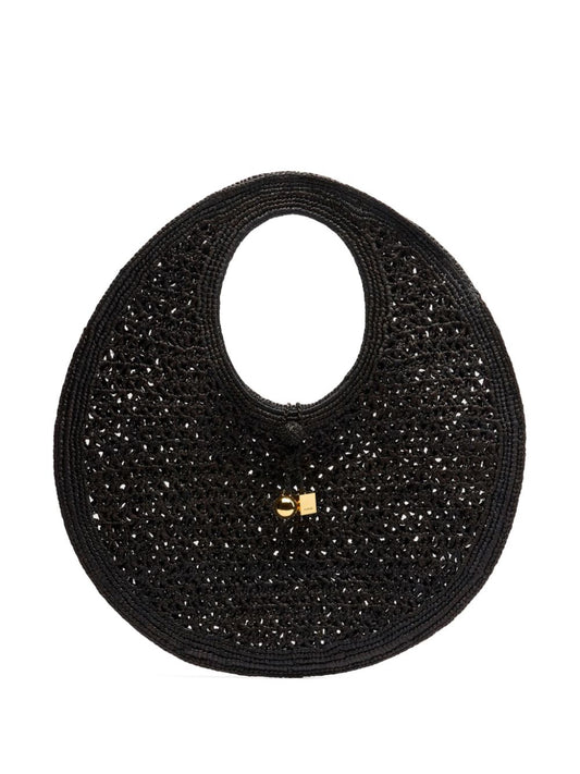 Le rond spiaggia rafia handbag