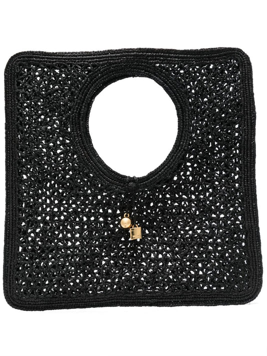 Le carre spiaggia rafia handbag