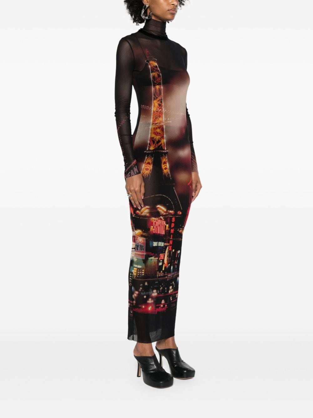 Pigalle print long dress