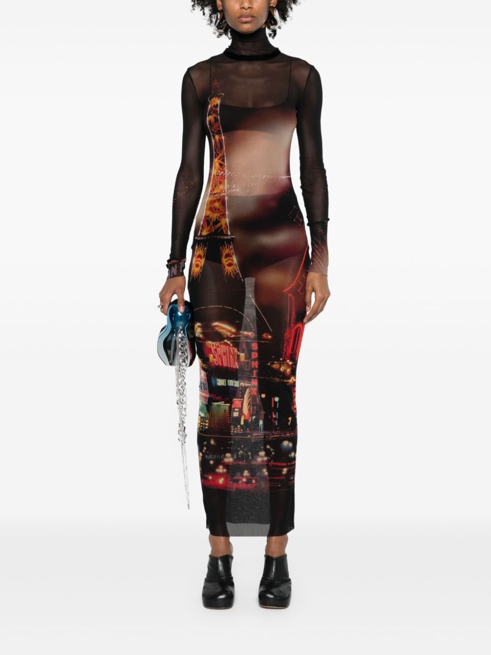 Pigalle print long dress