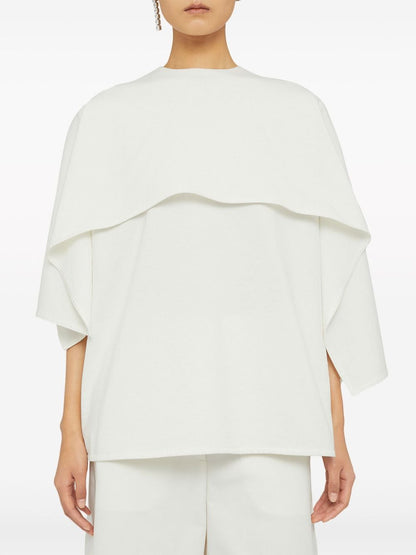 Cotton t-shirt with all-in cape