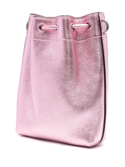 Bon bon metallic leather mini bucket bag