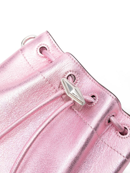 Bon bon metallic leather mini bucket bag