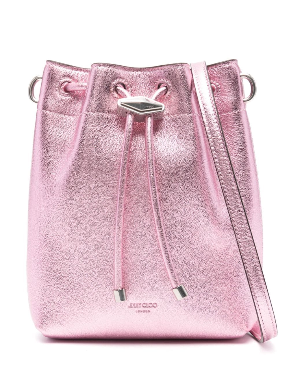 Bon bon metallic leather mini bucket bag