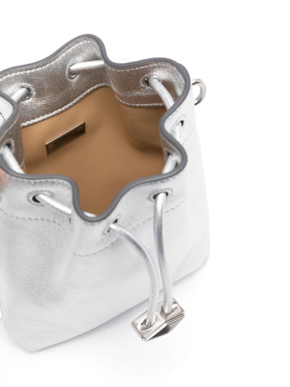 Bon bon metallic leather mini bucket bag