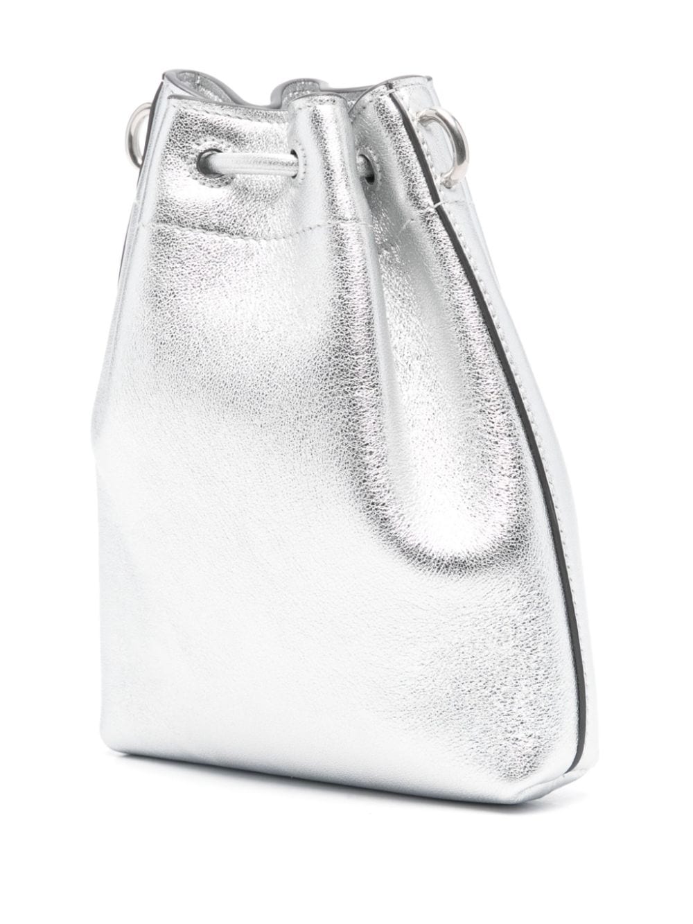 Bon bon metallic leather mini bucket bag